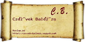 Czövek Balázs névjegykártya