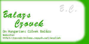 balazs czovek business card